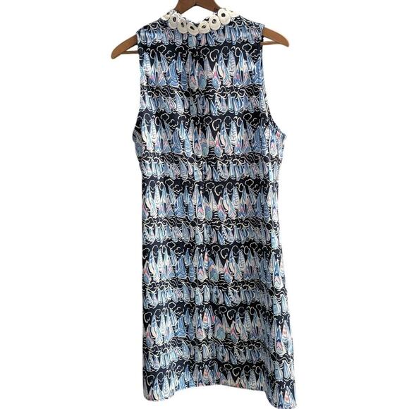 Lilly Pulitzer Jane Low Tide Navy Sails And Stripes Size 10 Shift Dress T - Picture 2 of 4